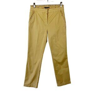 J. Crew Chino Ruffle Trim Pants Khaki Cotton Business Casual Women's Size 2